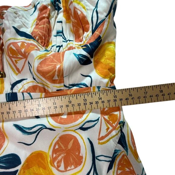 NWT Seven Wonders Citrus Print Marilla Midi Dress  Tie Strap Sundress Size XL - Picture 10 of 14